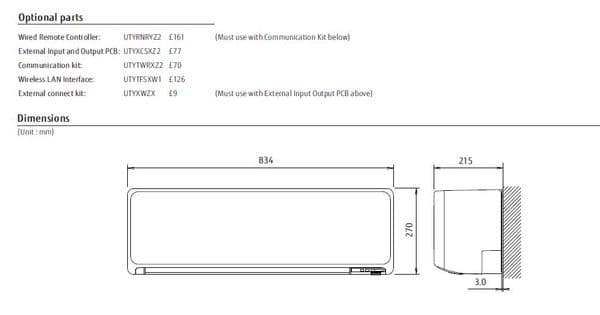 Fujitsu Air conditioning ASYG12KGTB Wall Mount Heat pump Inverter A+++ R32 3.5Kw/12000Btu 240V~50Hz
