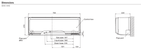 Fujitsu AIRSTAGE Air conditioning ASEG07KPCE AOEG07KPCA Economy Wall Heat pump A++ R32 Install Kit