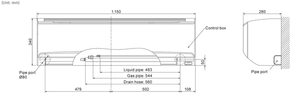 Fujitsu AIRSTAGE Air Conditioning ASEH36KMTB AOEH36KMTB Wall Mounted Heat Pump A++ Install Kit