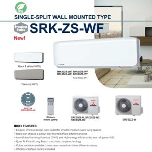 Mitsubishi Heavy Industries Air Conditioning Premium Plus SRK35ZS-WF/B/T SRC35ZS Wall Install Kit