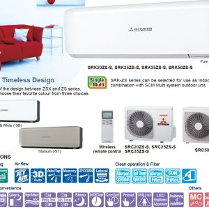 Mitsubishi Heavy Industries SRK-ZS/ZR Wall Air Conditioning Premium Inverter Heat Pump A++
