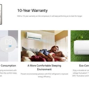Lg Air Conditioning Deluxe DC12RK-NSJ+DC12RK-UL2 Wall Mounted Heat Pump 3.5Kw/12000Btu A++ R32