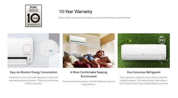 Lg Air Conditioning Deluxe DC12RK-NSJ+DC12RK-UL2 Wall Mounted Heat Pump 3.5Kw/12000Btu A++ R32
