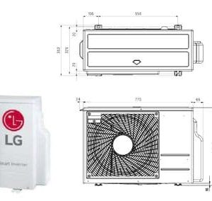 Lg Air Conditioning MU4R25-U21 7Kw Multi Room Heat Pump 4 x MA09R-NF1 Artcool Gallery R32 A++