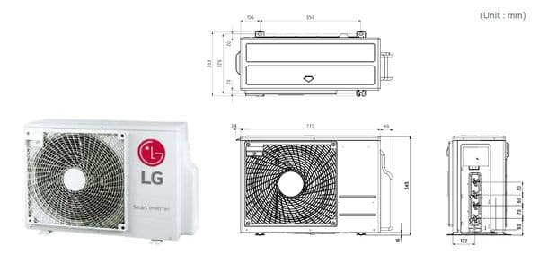 Lg Air Conditioning MU4R25-U21 7Kw Multi Room Heat Pump 4 x MA09R-NF1 Artcool Gallery R32 A++