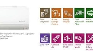 Lg Air Conditioning PC12SK.NSJ Wall Mounted Heat Pump Inverter 3.5Kw/12000Btu A++ R32 240V~50Hz