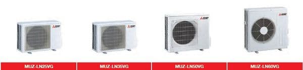 Mitsubishi Electric AC MSZ-LN25VG 2.5Kw/9000Btu R32 Inverter Heat Pump Wall Mounted A+++ 240V~50Hz