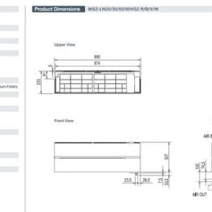 Mitsubishi Electric Air Conditioning MSZ-LN35VG2 3.5Kw/12000Btu R32 Heat Pump Wall Install Pack