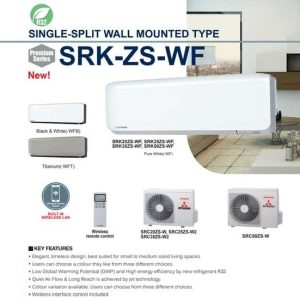 Mitsubishi Heavy Industries Air Conditioning Premium Plus SRK35ZS-WF/B/T SRC35ZS Wall 3.5Kw/12000Btu