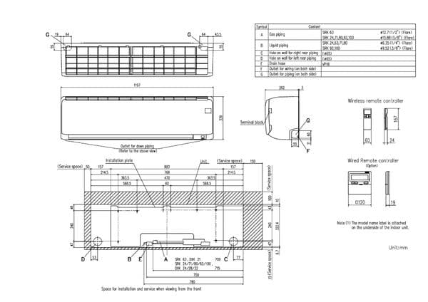 Mitsubishi Heavy Industries Air Conditioning SRK71ZR-S Wall Mounted (7.1kW / 24000 Btu) A+ Inverter
